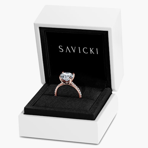 Pierścionek zaręczynowy Share Your Love: różowe złoto, diamenty